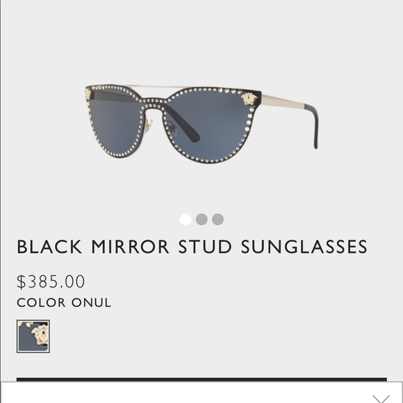 versace black mirror stud sunglasses